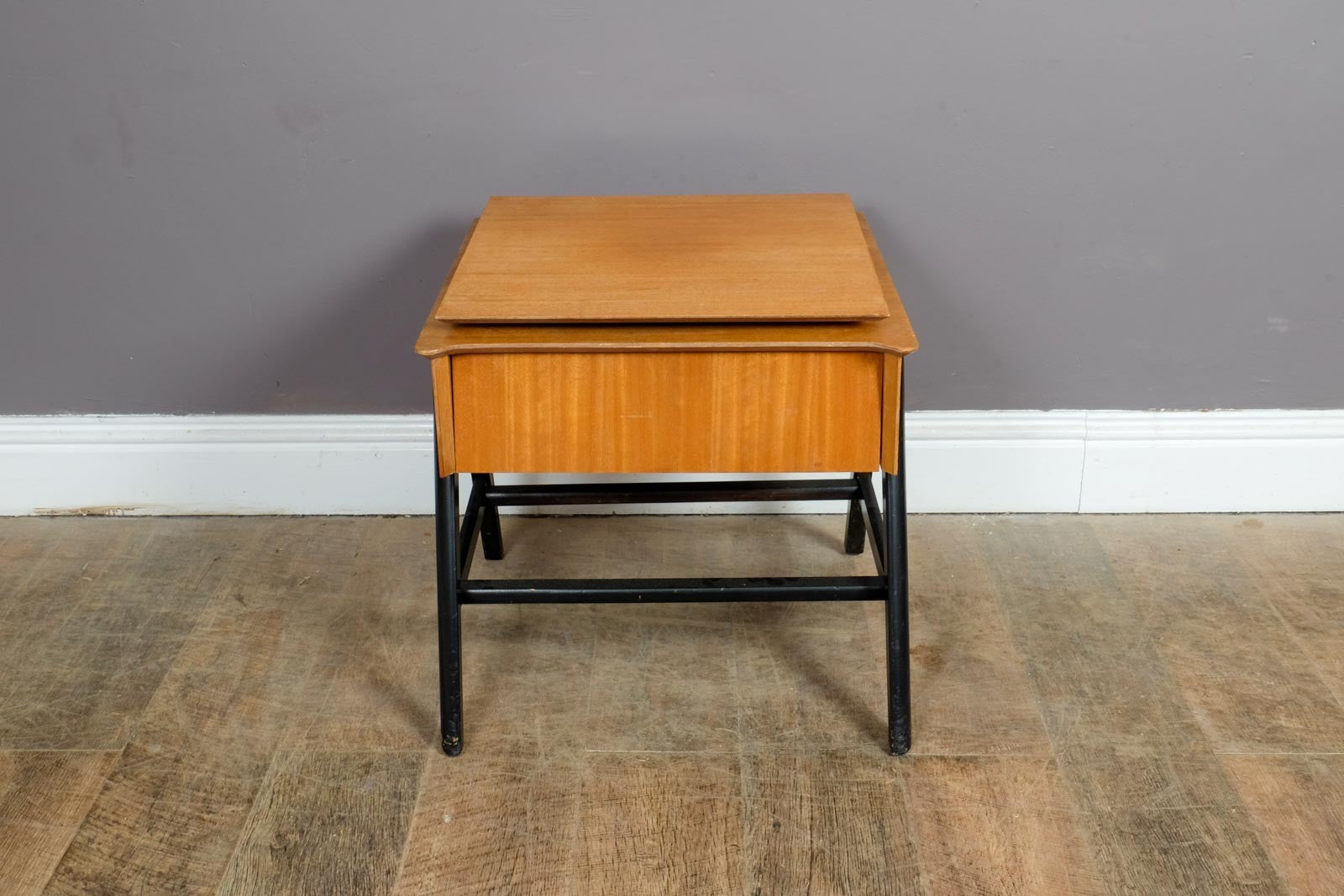 Vintage Brown Saltman Mid Century End Table with Swivelling Top