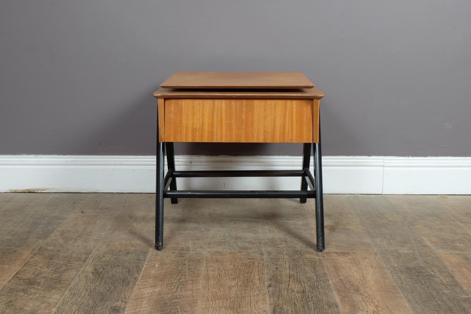 Vintage Brown Saltman Mid Century End Table with Swivelling Top
