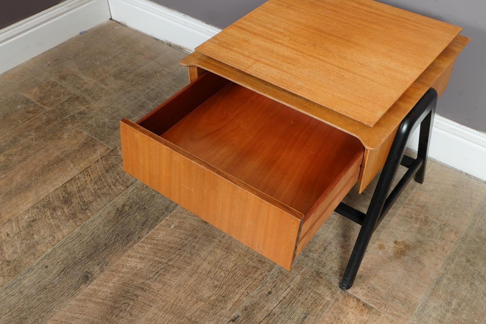 Vintage Brown Saltman Mid Century End Table with Swivelling Top