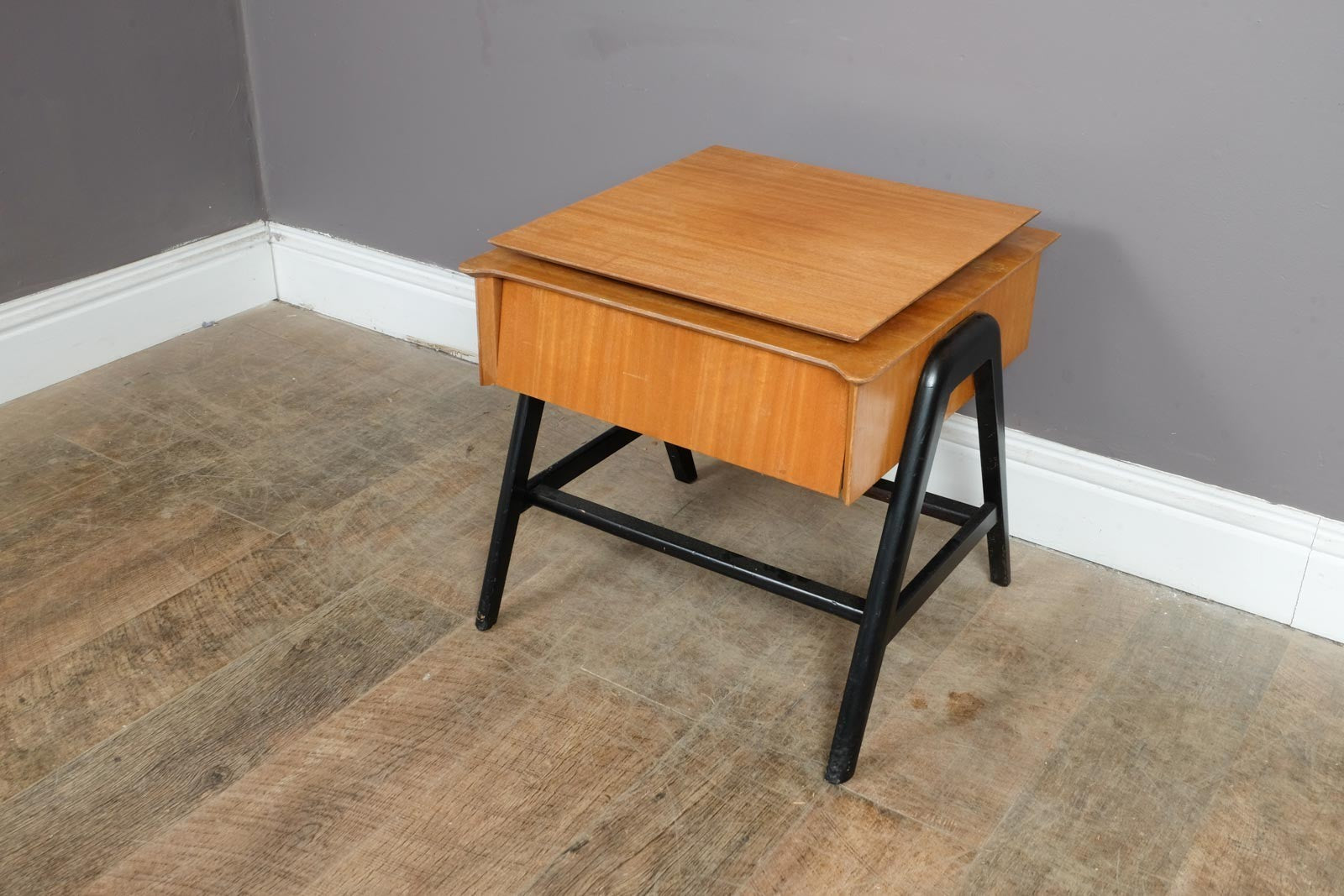 Vintage Brown Saltman Mid Century End Table with Swivelling Top