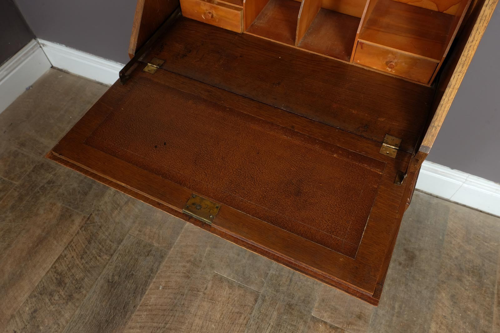 Vintage Light Oak Writing Bureau