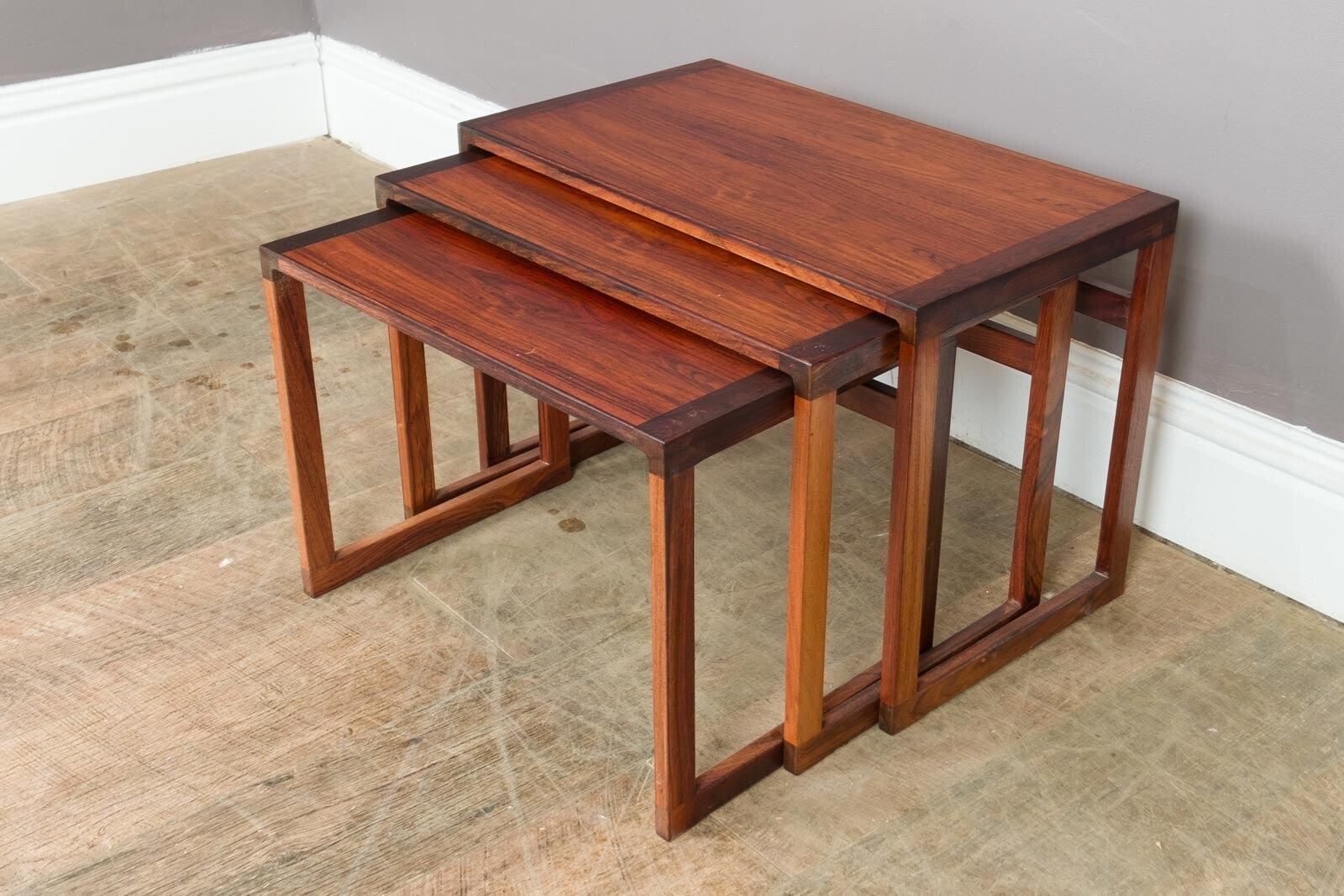 Vintage Stunning Set of 3 Danish Nest of Tables - Mid Century