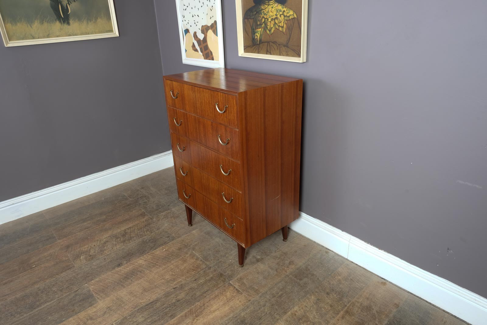 Vintage Retro Mid Century Teak Chest of Drawers by Meredew