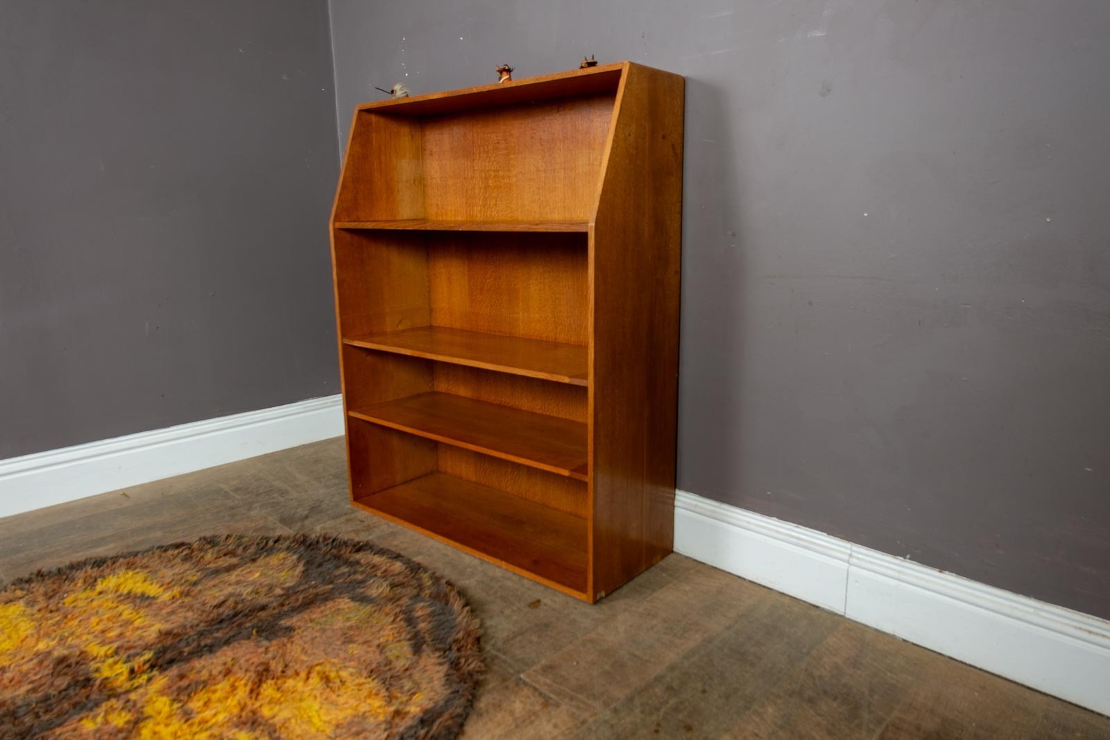 Vintage Retro Mid Century Light Oak Bookcase