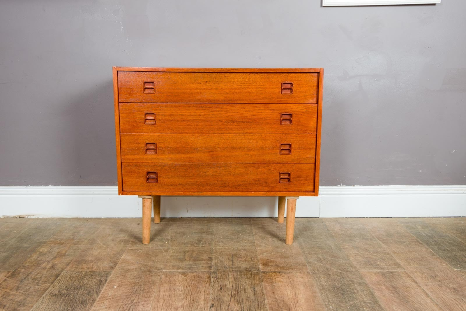 Vintage Retro Small Danish Teak Chest of Drawers