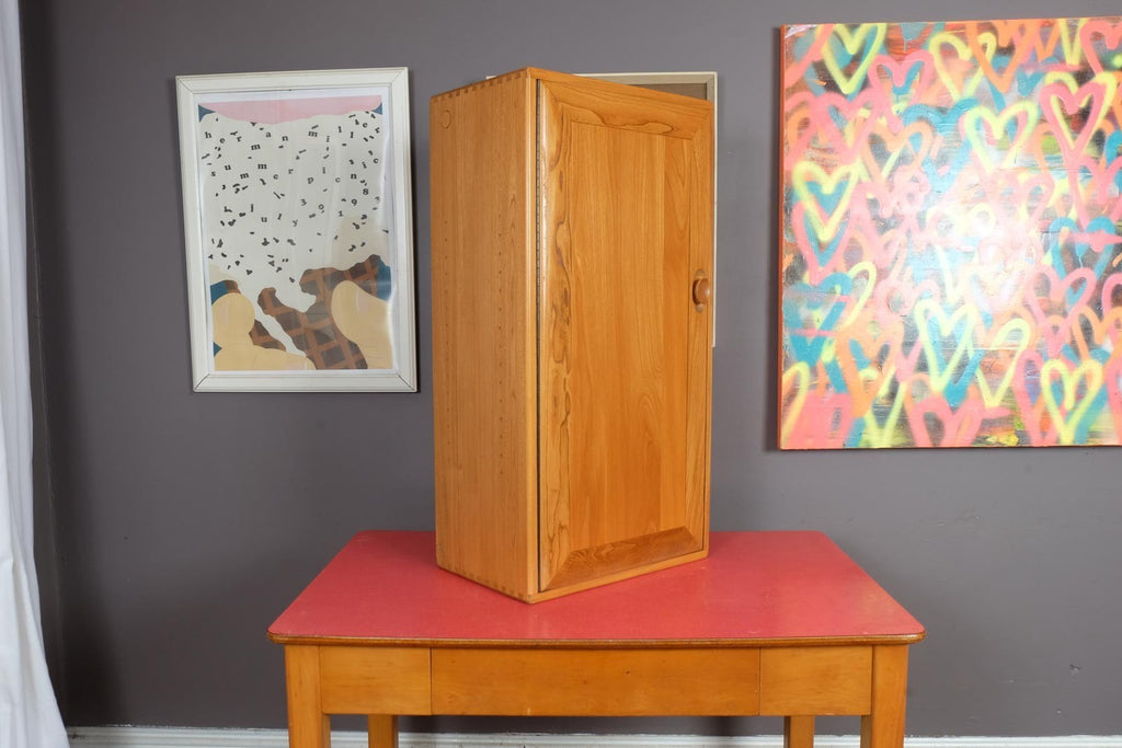 Vintage Retro Ercol Light Elm Display Unit Cabinet