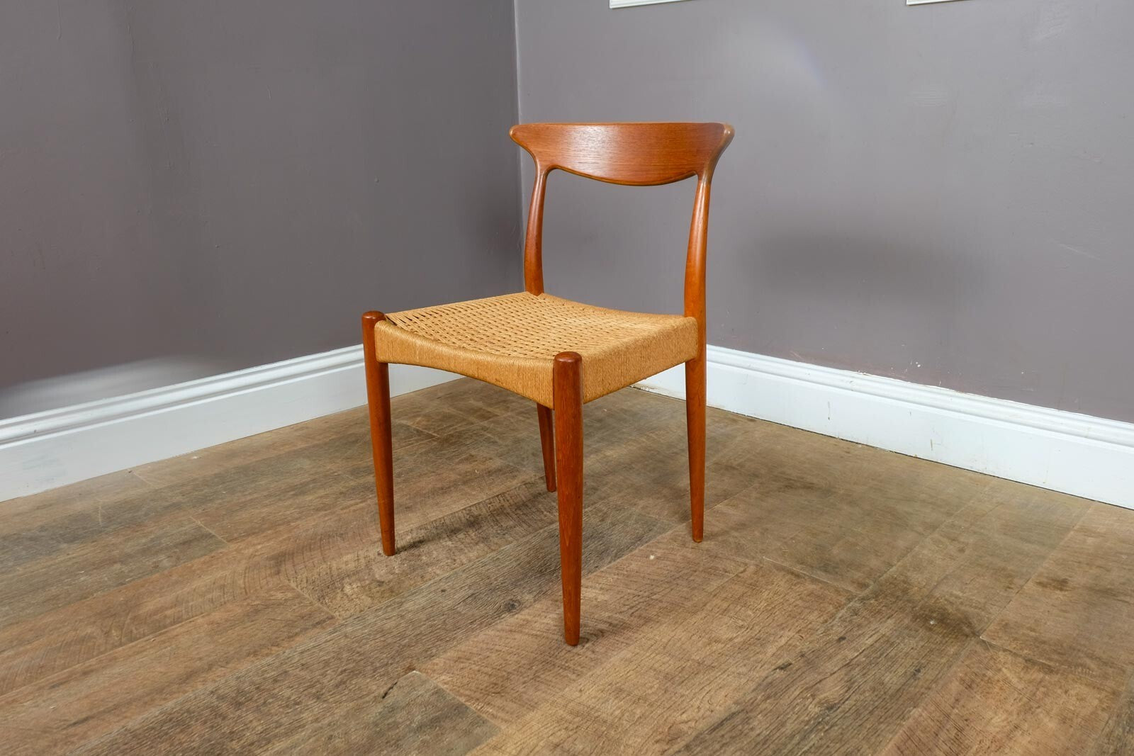 Vintage Set of 4 Danish Teak Chairs by Arne Hovmand Olsen