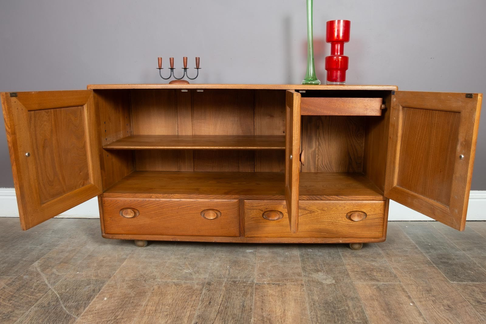 Vintage Retro Ercol Light Elm Sideboard Model 468