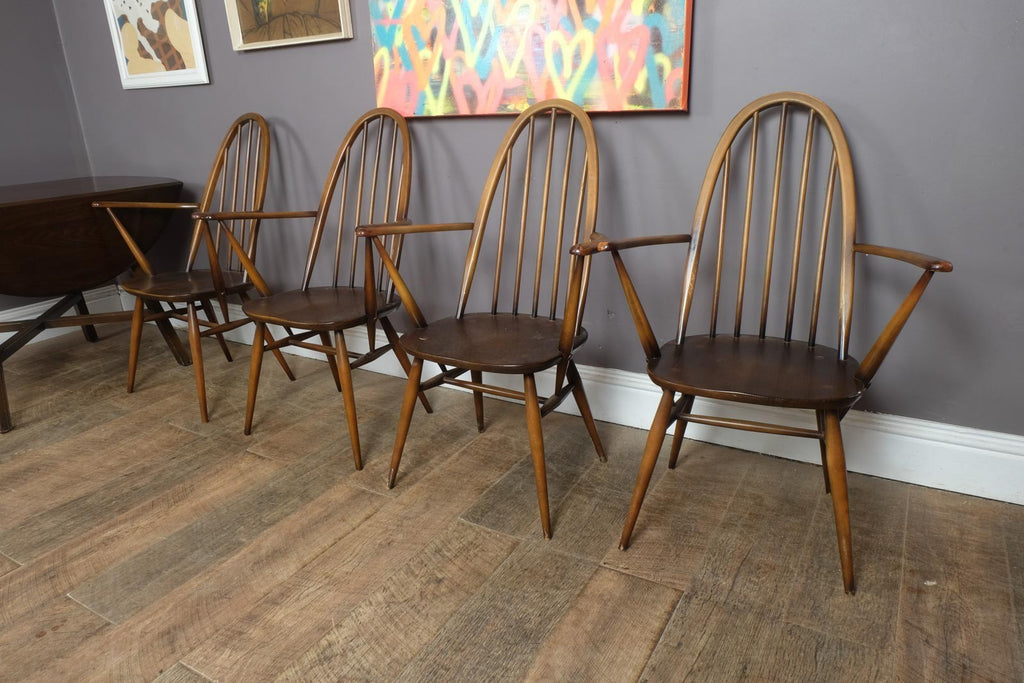 Vintage Retro Golden Dawn Ercol Drop Leaf Dining Table and 4 Quakers