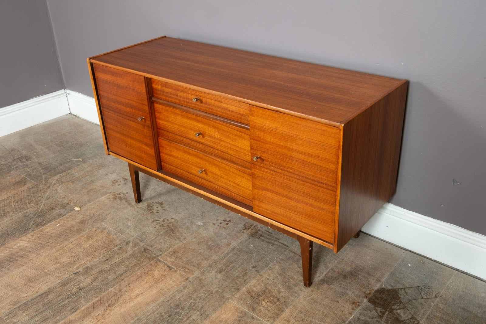 Vintage Mid Century Small Teak Sideboard by William Lawrence