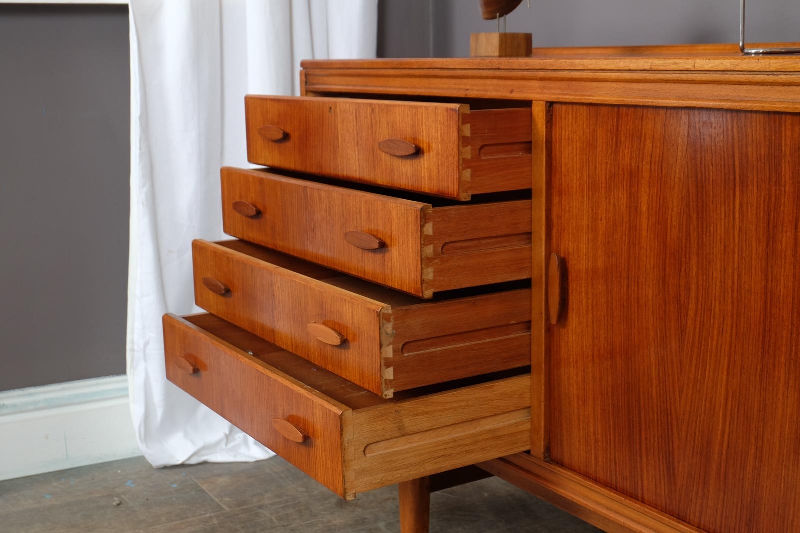 Vintage Mid Century Danish Style Small Teak Sideboard