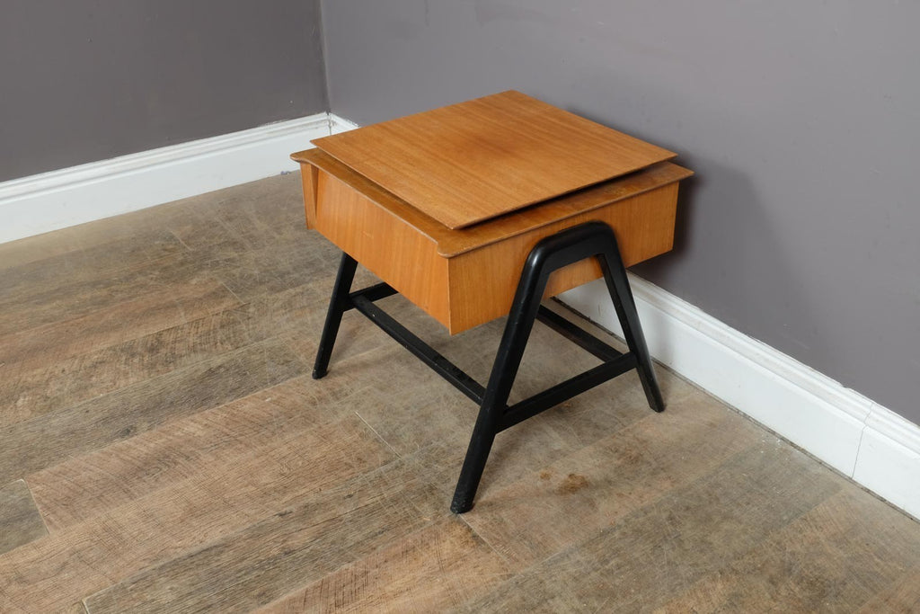 Vintage Brown Saltman Mid Century End Table with Swivelling Top