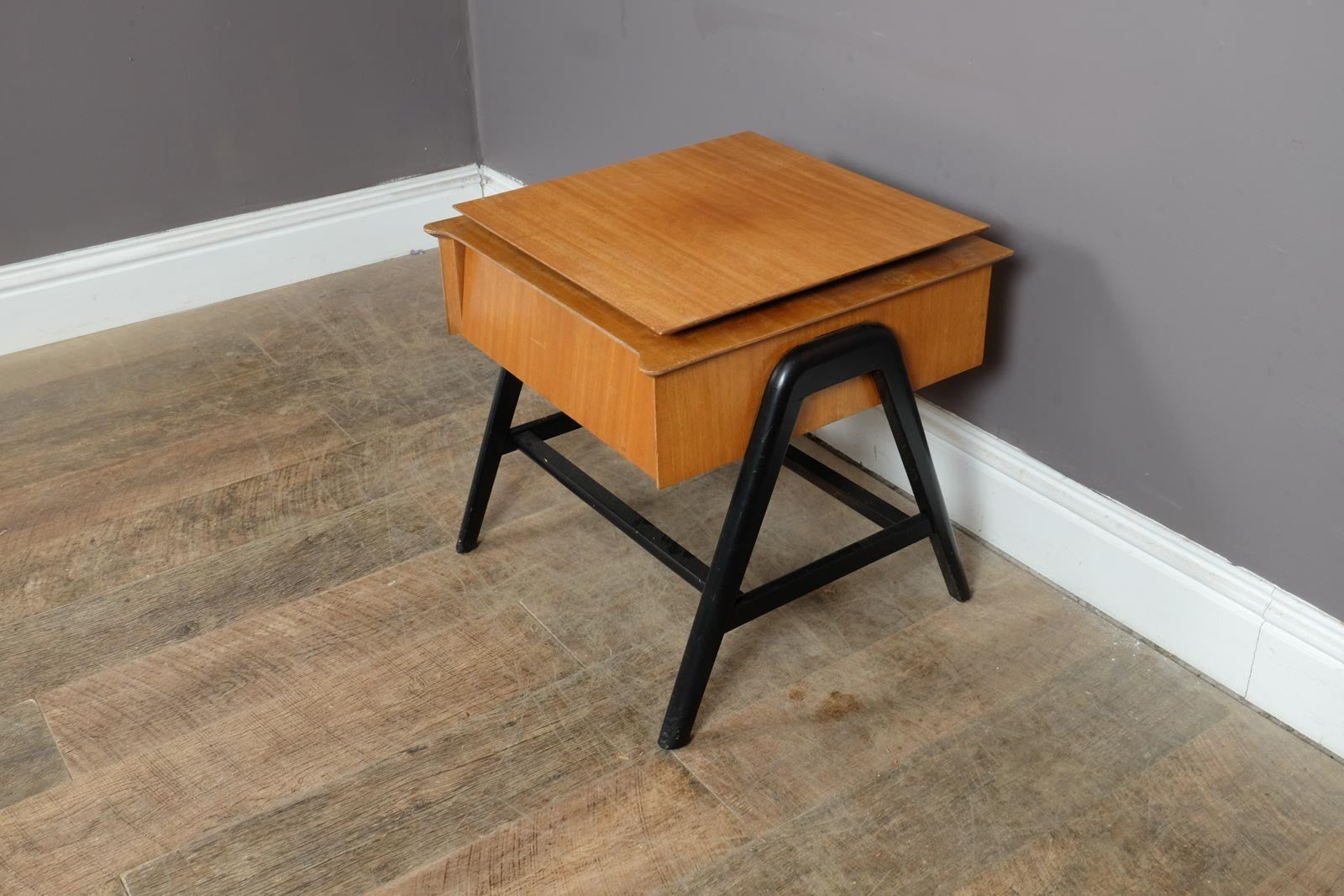 Vintage Brown Saltman Mid Century End Table with Swivelling Top