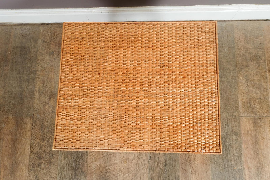 Vintage Retro Bamboo Wicker Side End Table