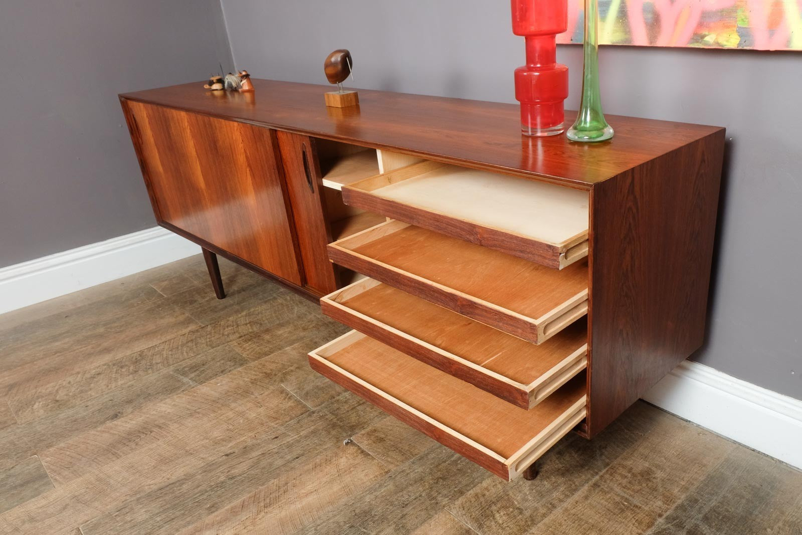 Vintage Retro Large Danish Rosewood Sideboard by E. Pedersen & Søn
