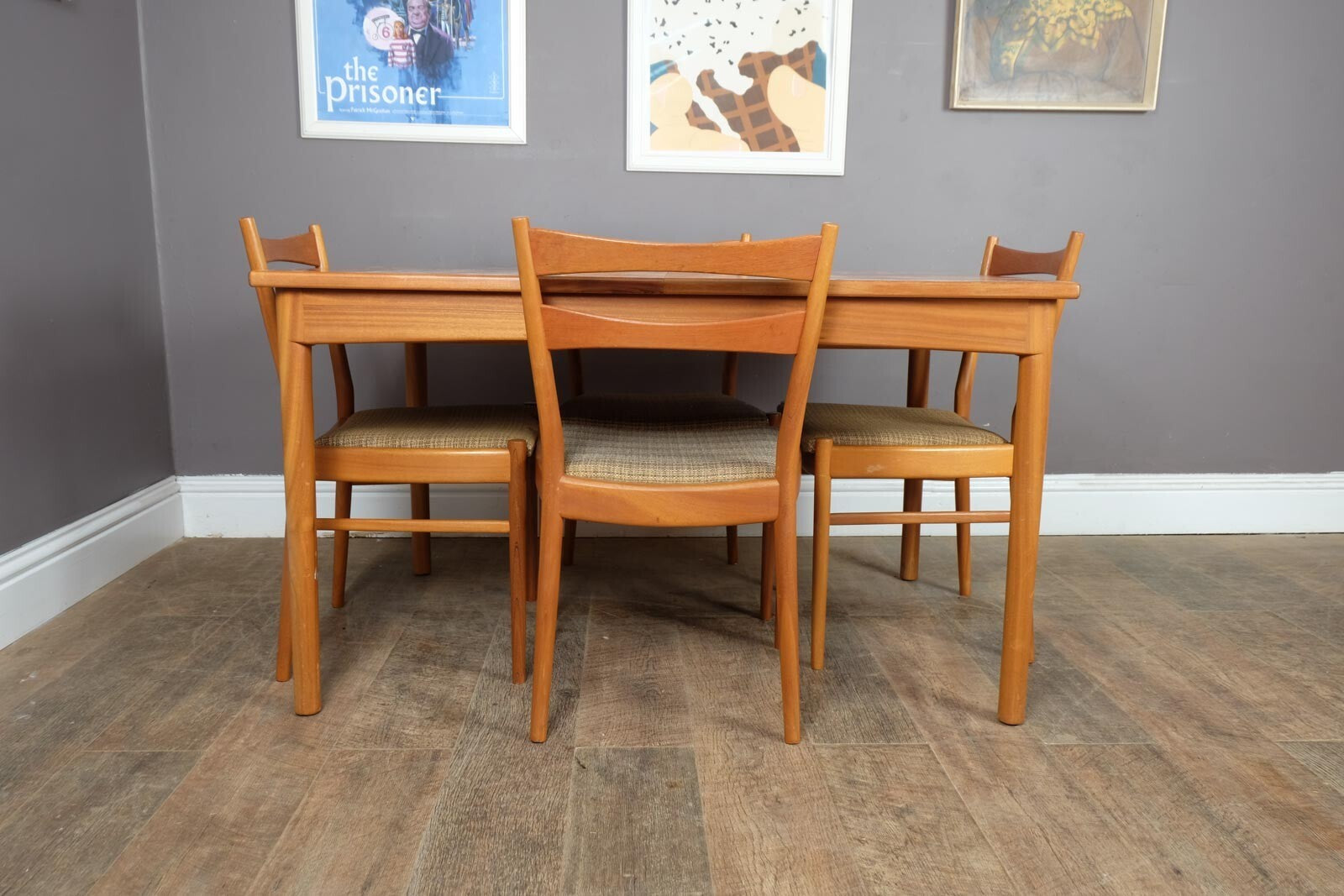 Vintage Mid Century Teak Extending Dining Table an 4 Chairs by Beithcraft
