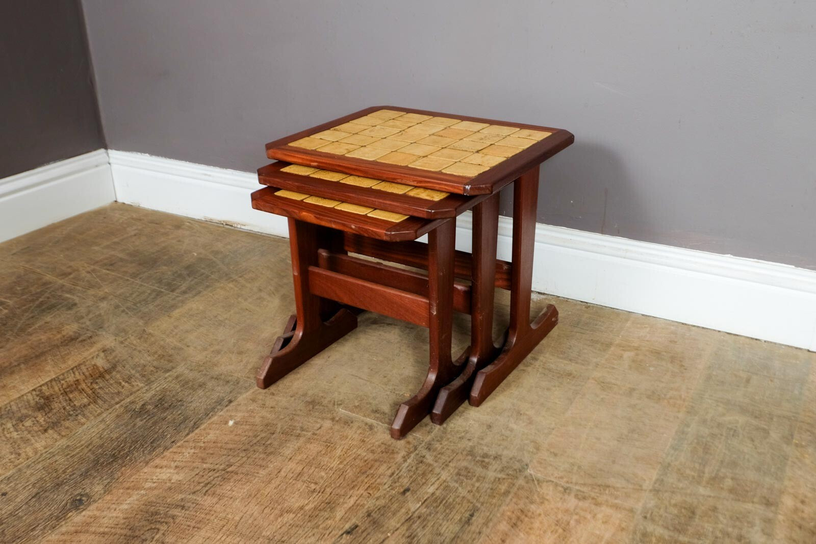 Vintage Retro G Plan Nest of 3 Tiled Tables