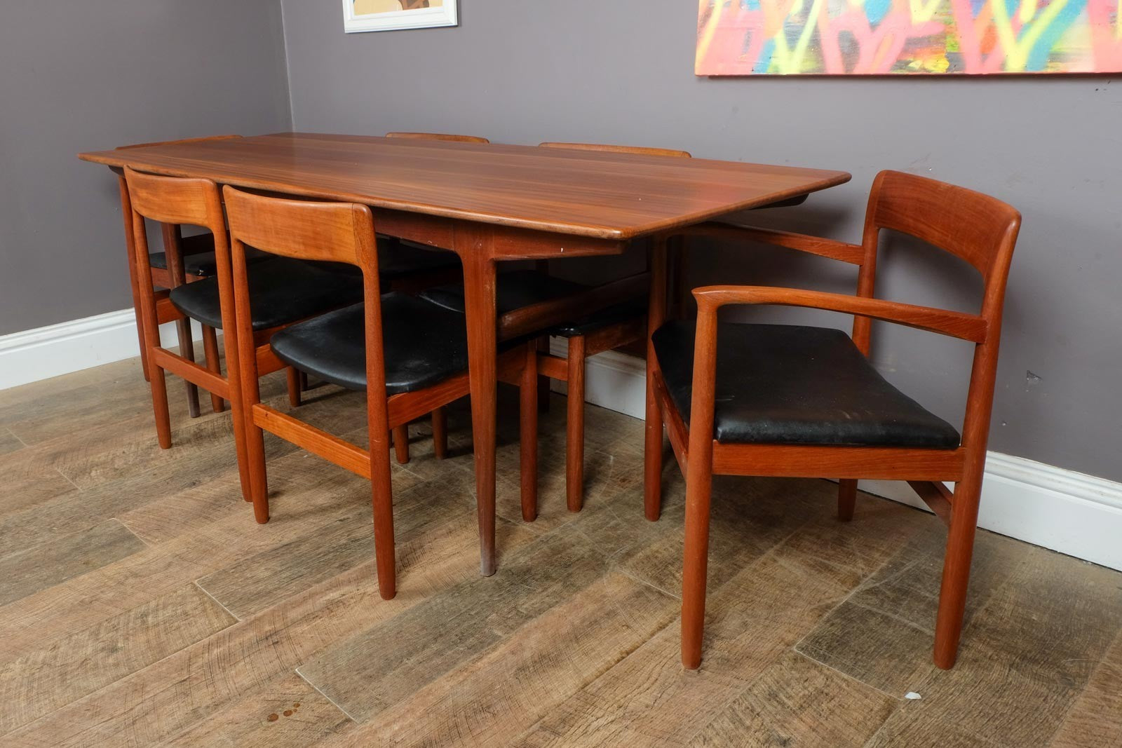 Vintage Retro Mid Century Teak Extending Dining Table and 6 Chairs by Younger