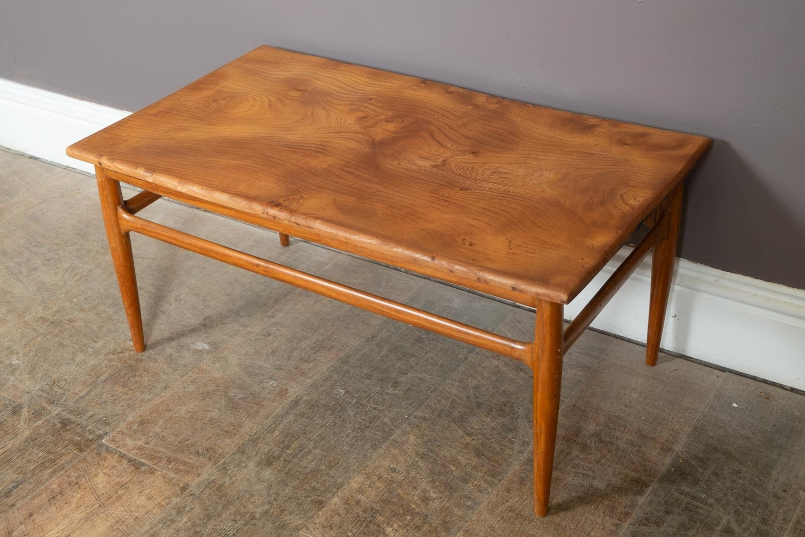 Vintage Hand Made Light Elm Coffee Table