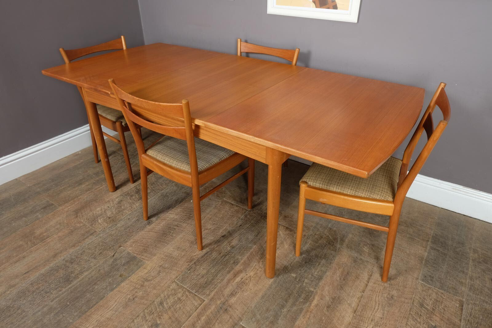 Vintage Mid Century Teak Extending Dining Table an 4 Chairs by Beithcraft