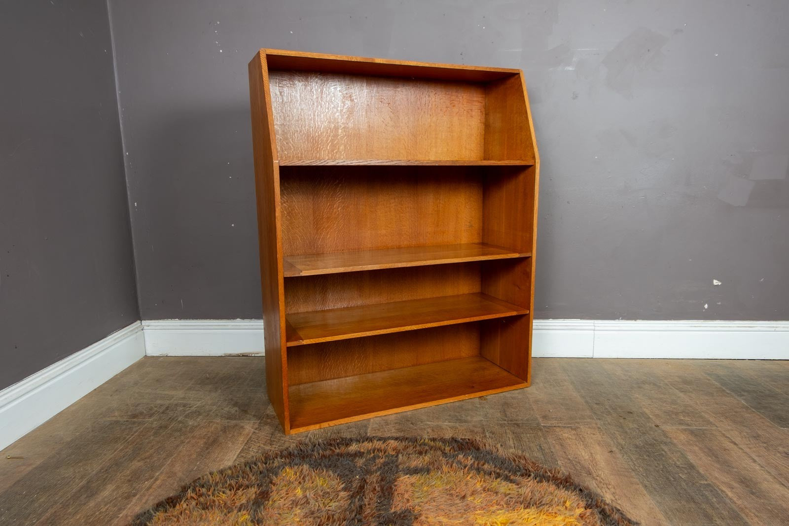 Vintage Retro Mid Century Light Oak Bookcase
