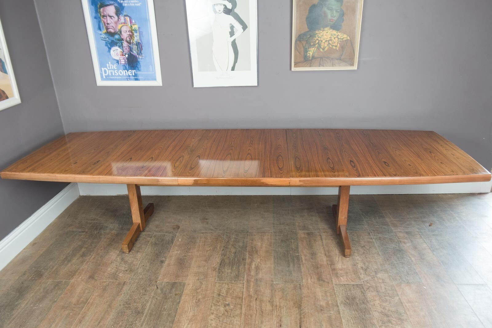 Large Vintage Danish Rosewood Dining Table - Koefoeds Hornslett