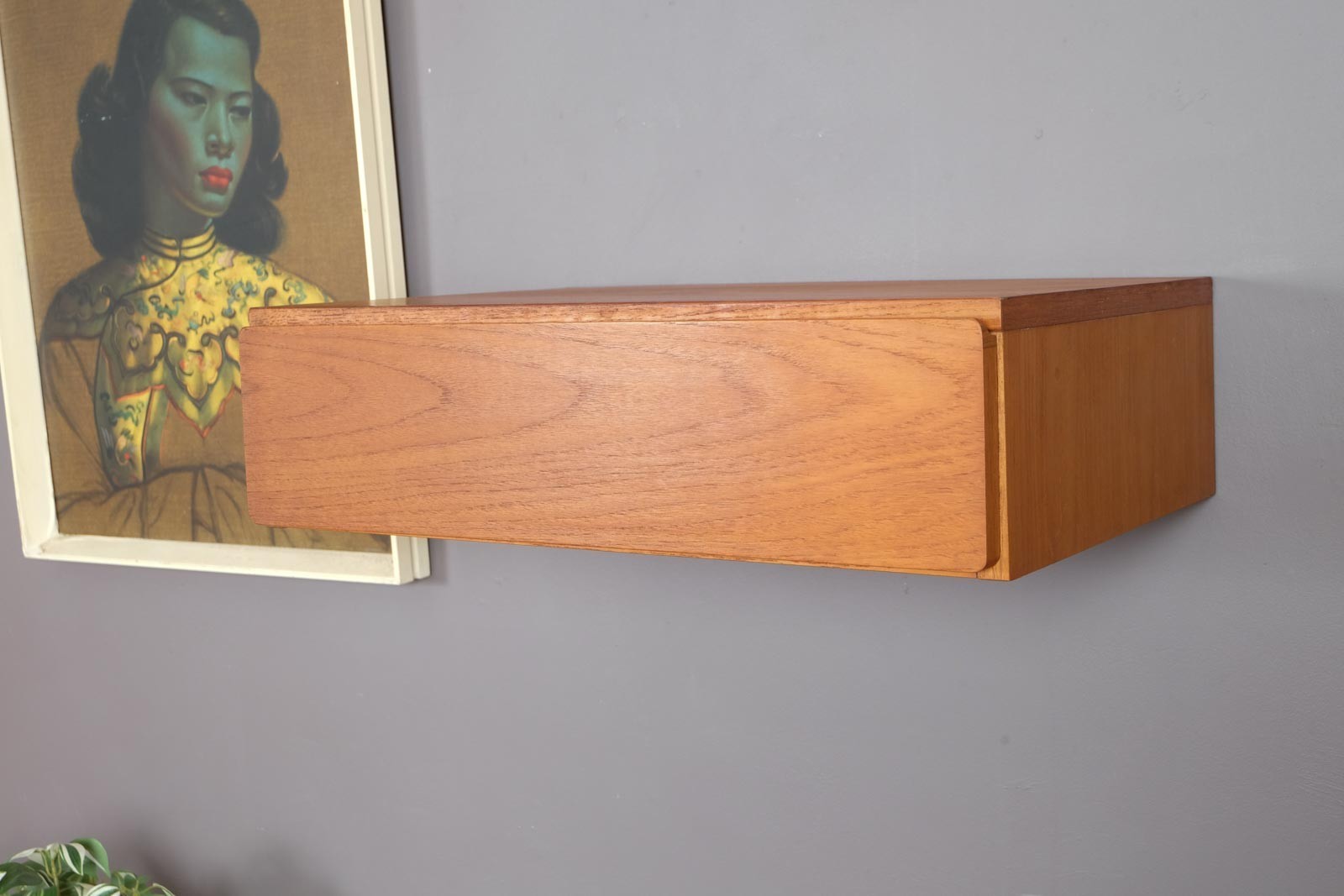Vintage Retro Small Floating Teak Drawer by Beaver and Tapley