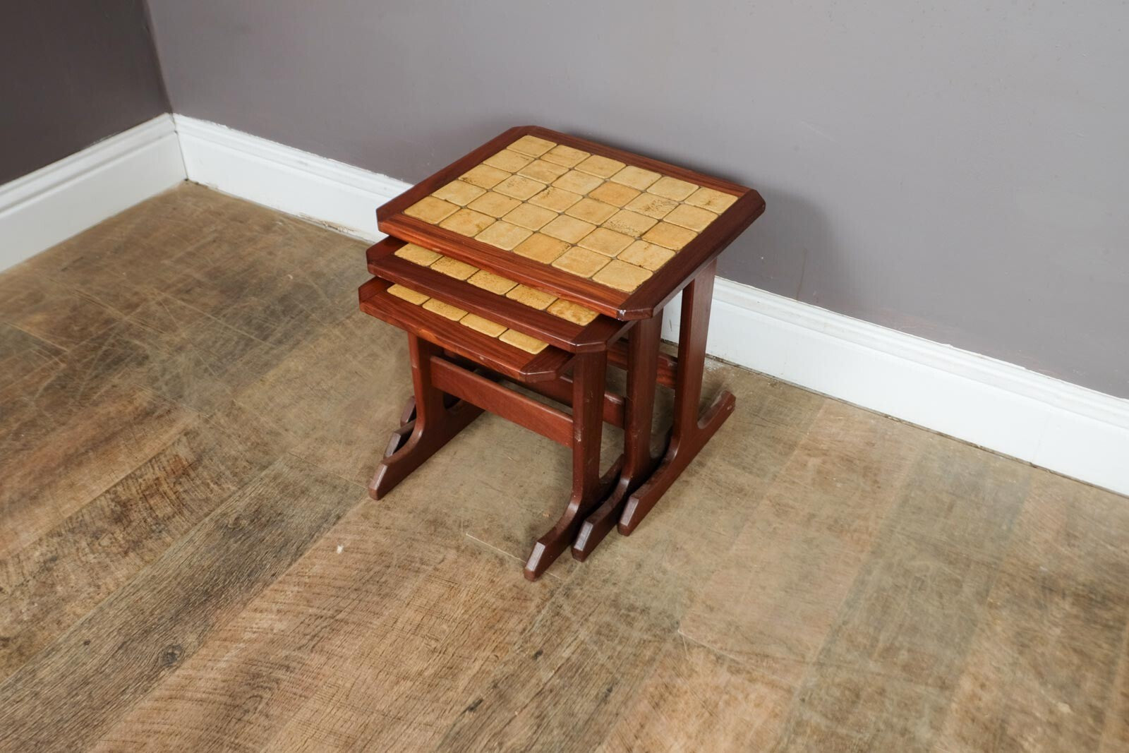 Vintage Retro G Plan Nest of 3 Tiled Tables
