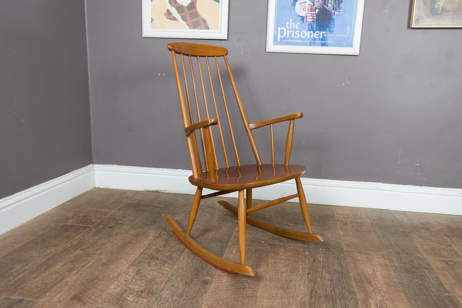 Vintage Retro Mid Century Stoe Danish Style Rocking Chair