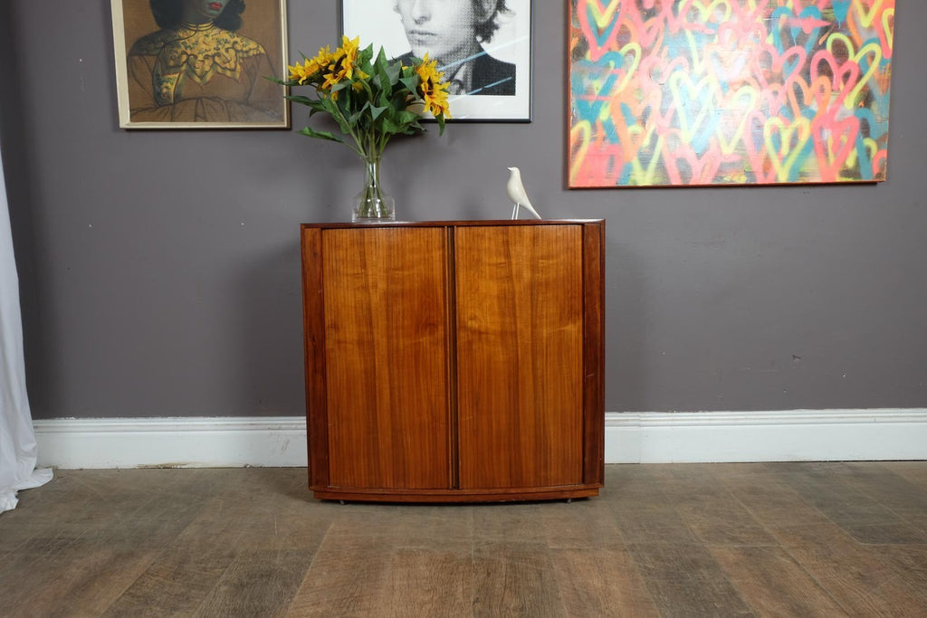 Vintage Retro Danish Style teak Cabinet with Tambour Door