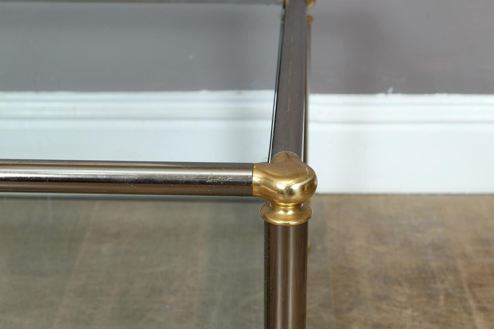 Vintage Retro Chrome and Brass 1970s Coffee Table