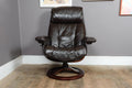 Vintage Retro Dark Brown Reclining Armchair