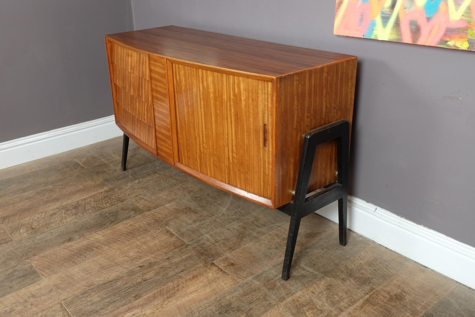 Vintage Mid Century Zebrano Teak Sideboard by Herbert Gibbs
