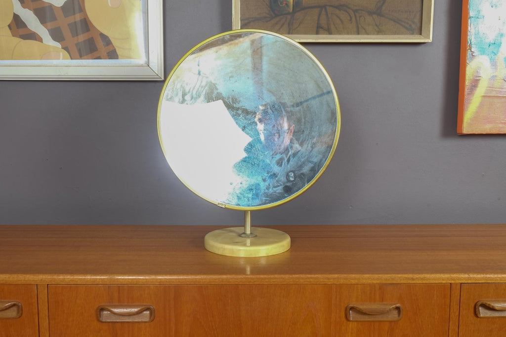 Vintage Retro Marble Effect Mirror by Schreiber