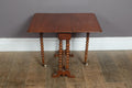 Vintage Small Dark Oak Drop Leaf Side Table with Bobbin Legs