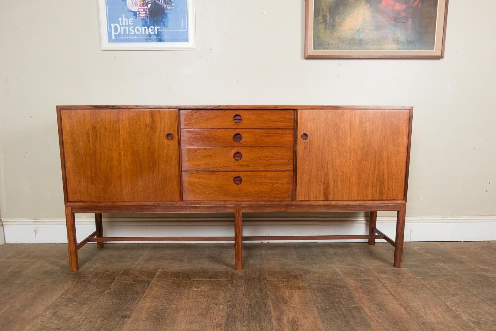 Vintage Danish Rosewood Credenza Johannes Andersen for Bernhard Pedersen & Sons