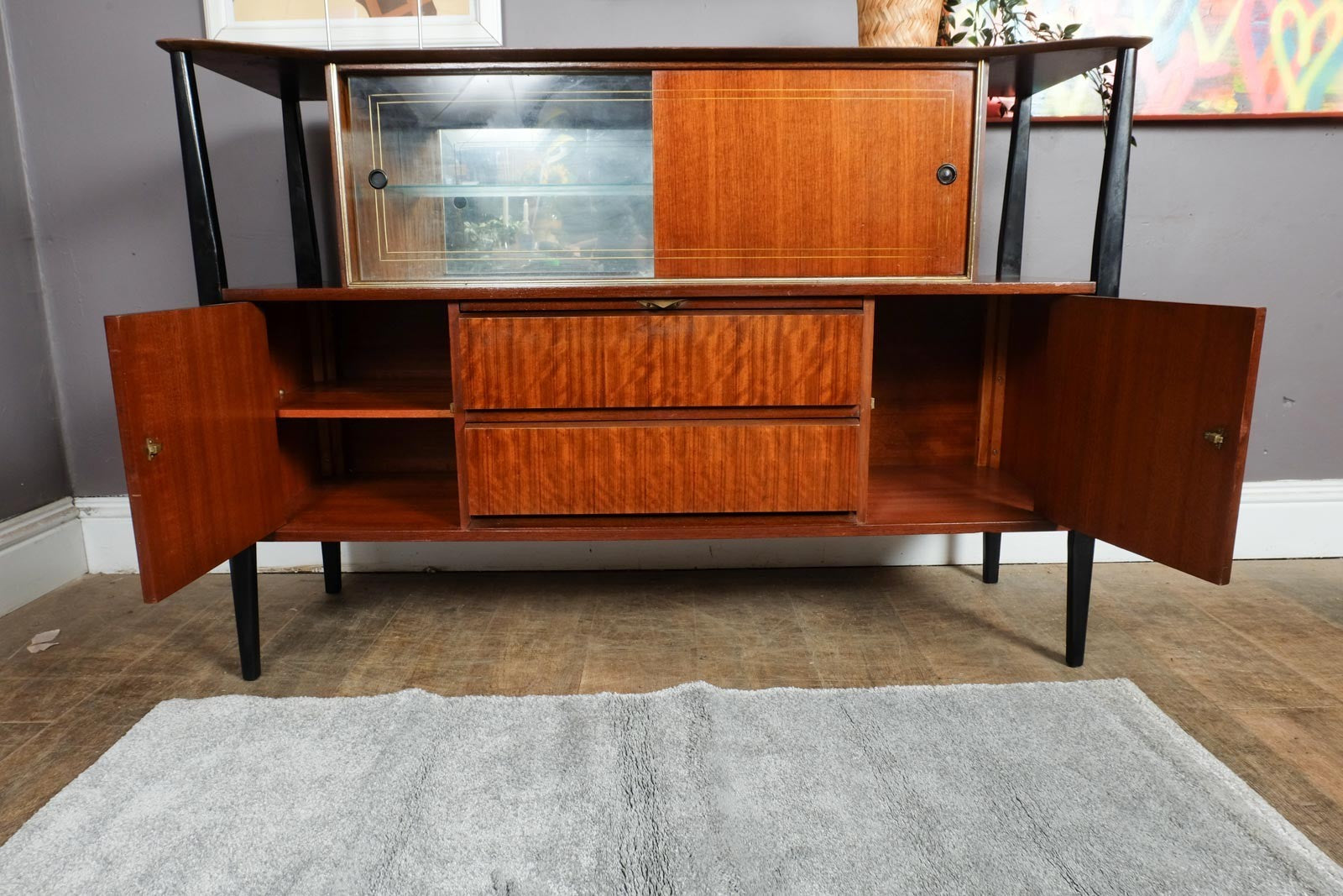 Vintage Retro Mid Century Teak Sideboard by Beautility