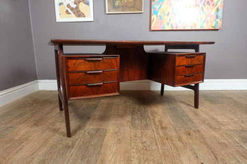 Vintage Danish Rosewood Desk Model 75 by Omann Jun
