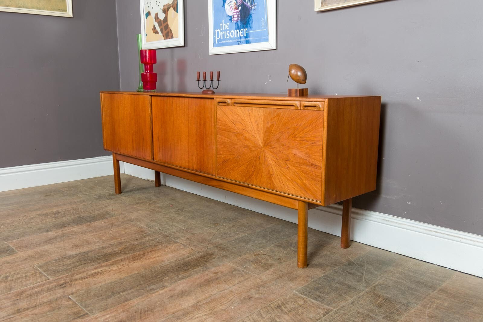 Vintage Retro Rate Teak Mid Century Starburst Sideboard by McIntosh