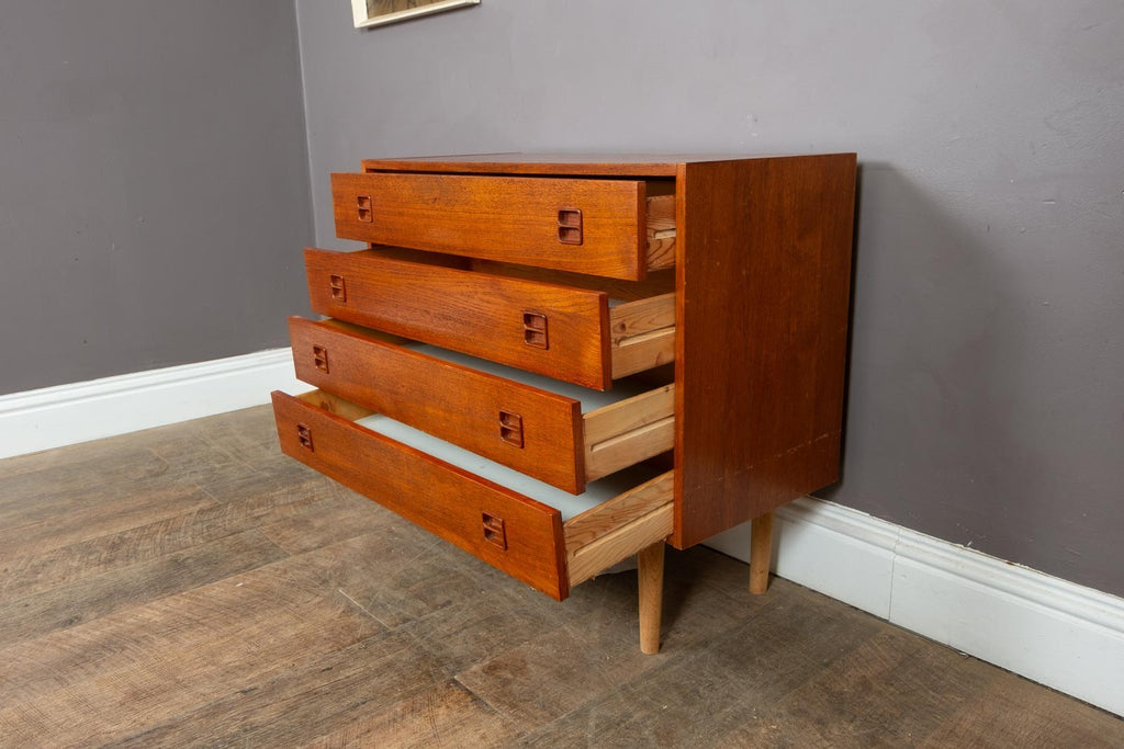 Vintage Retro Small Danish Teak Chest of Drawers