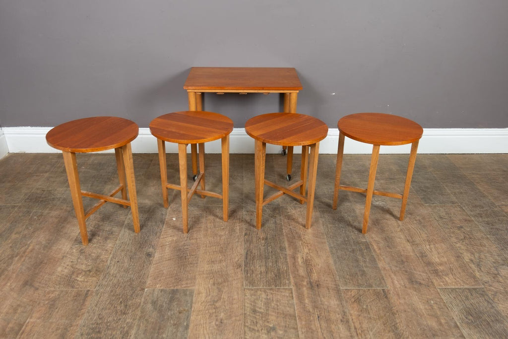 Vintage Retro Mid Century Teak Nest of 5 Tables