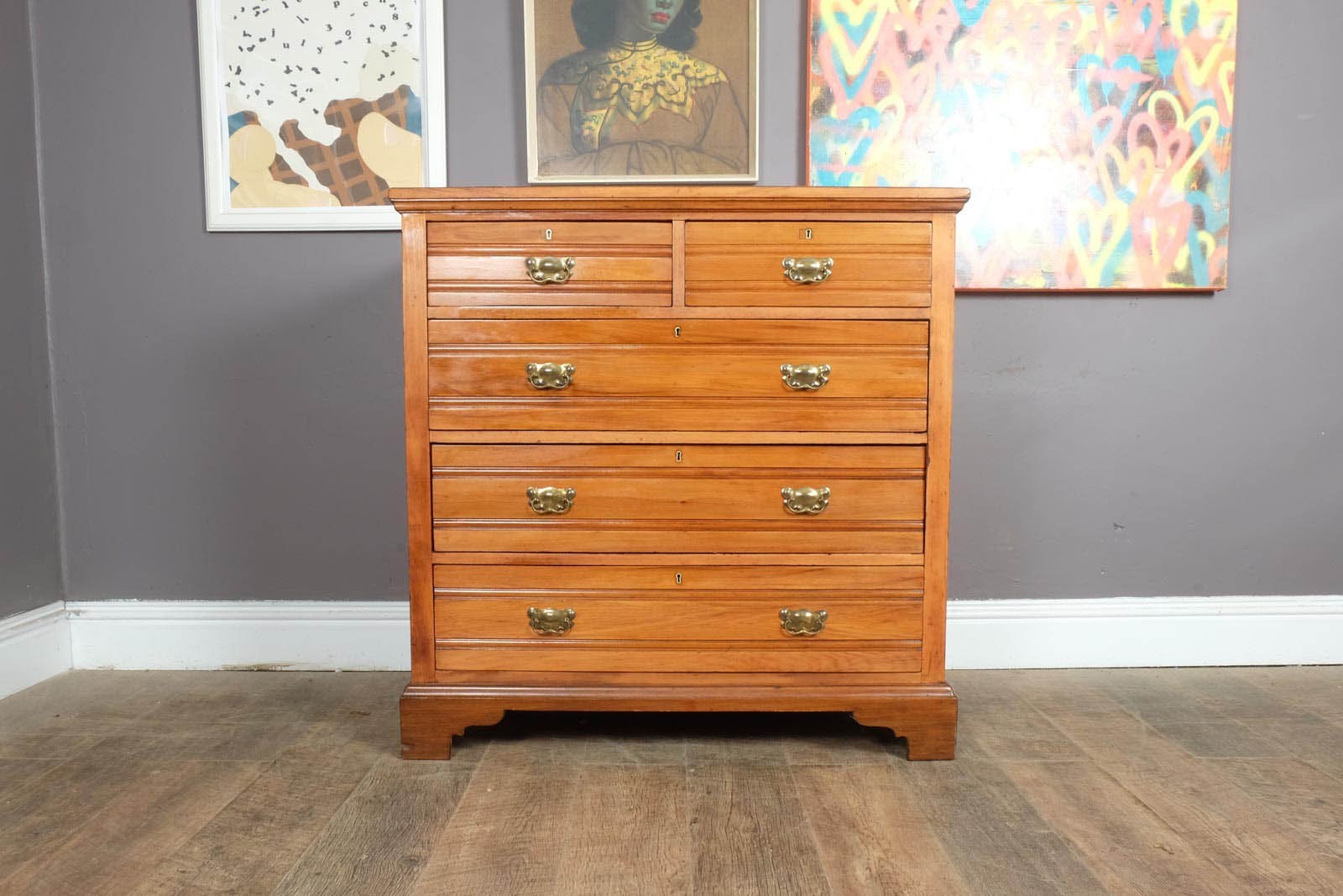 Vintage Edwardian Satinwood Chest of Drawers