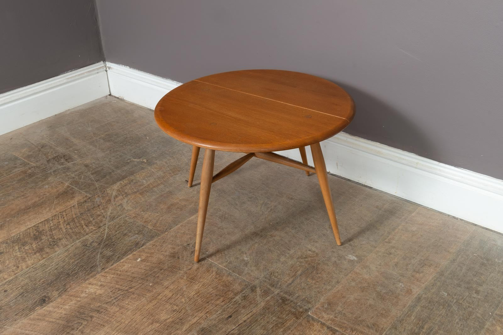 Vintage Ercol Light Elm Drop Leaf Side Table