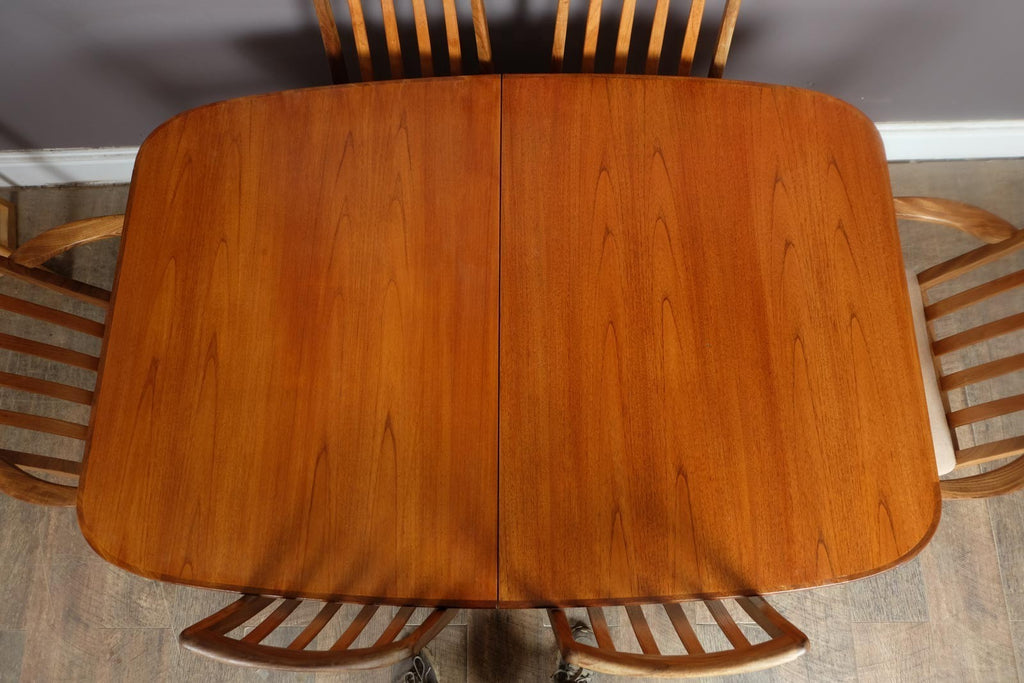 Vintage Retro G Plan Oval Teak DIning Table and 6 High Back Chairs