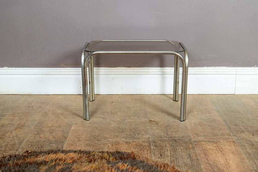 Vintage Retro Chrome and Glass Side Table