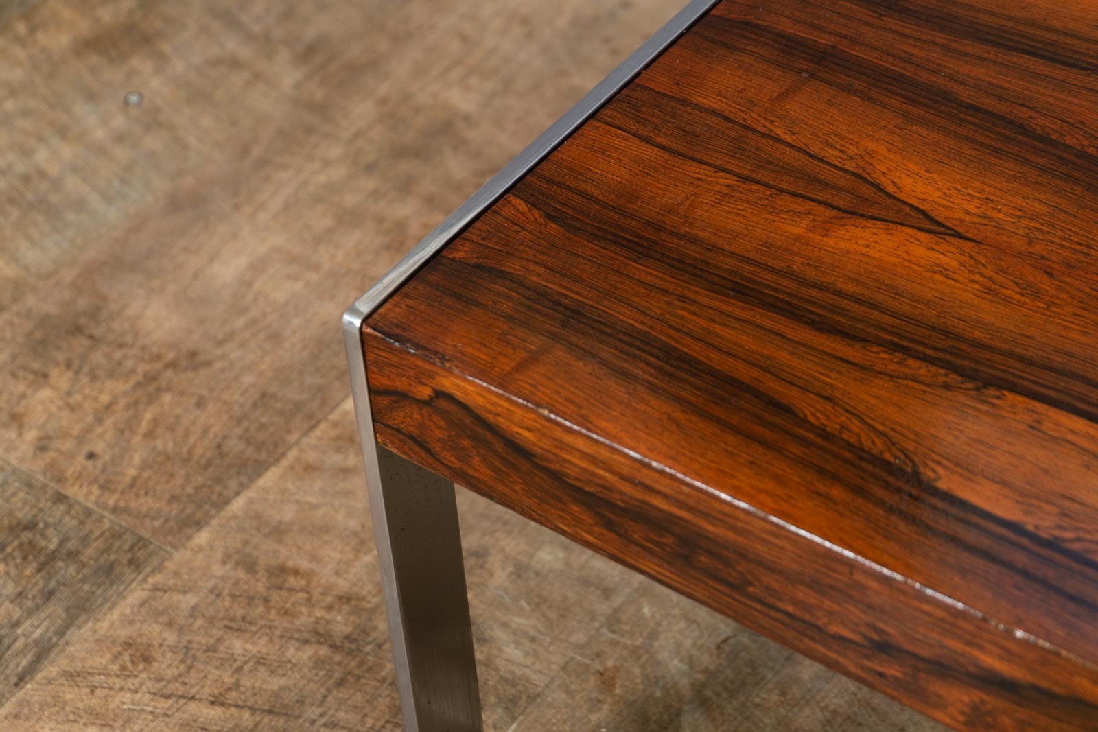 Vintage Rosewood and Chrome Side Table by Merrow Associates