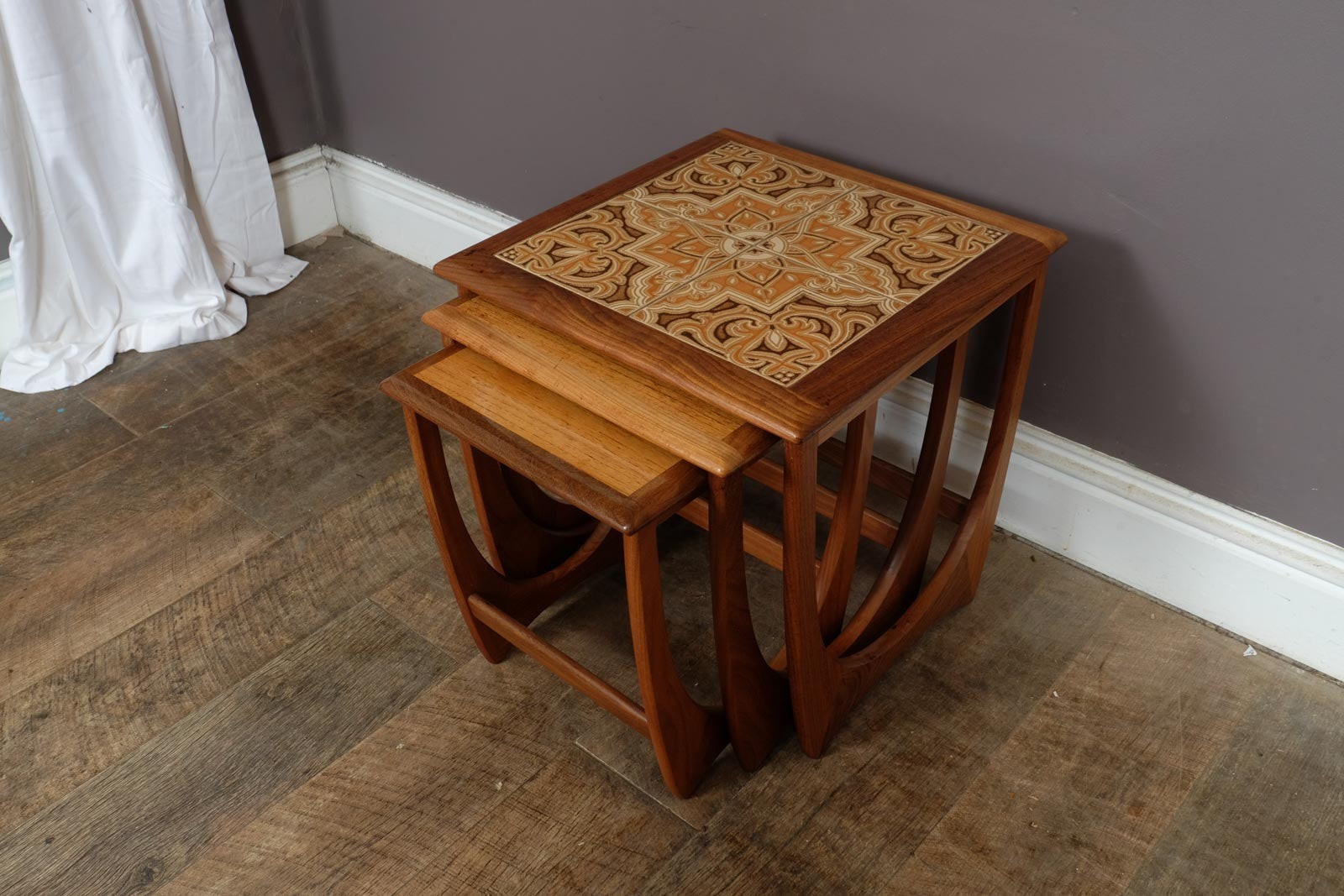 Vintage Retro Mid Century  Tiled nest of Tables