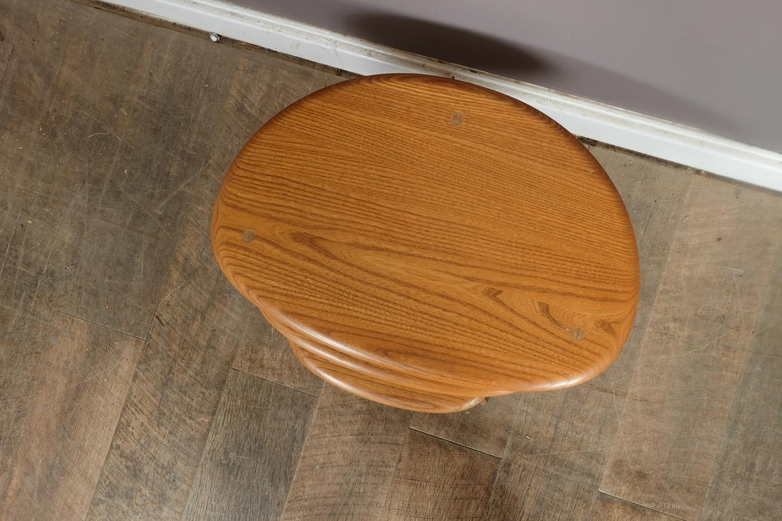 Vintage Retro Ercol Light Elm Pebble Tables