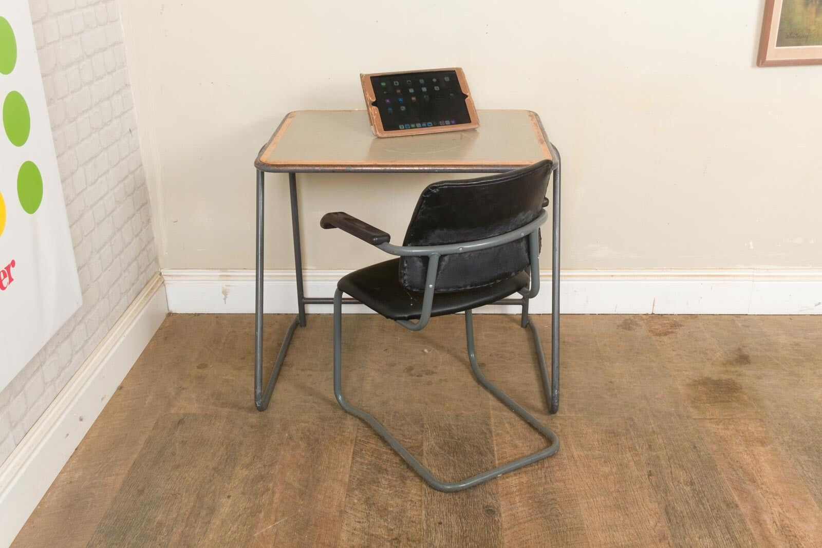 Vintage Retro Small Industrial School Desk and Chair - 10 available