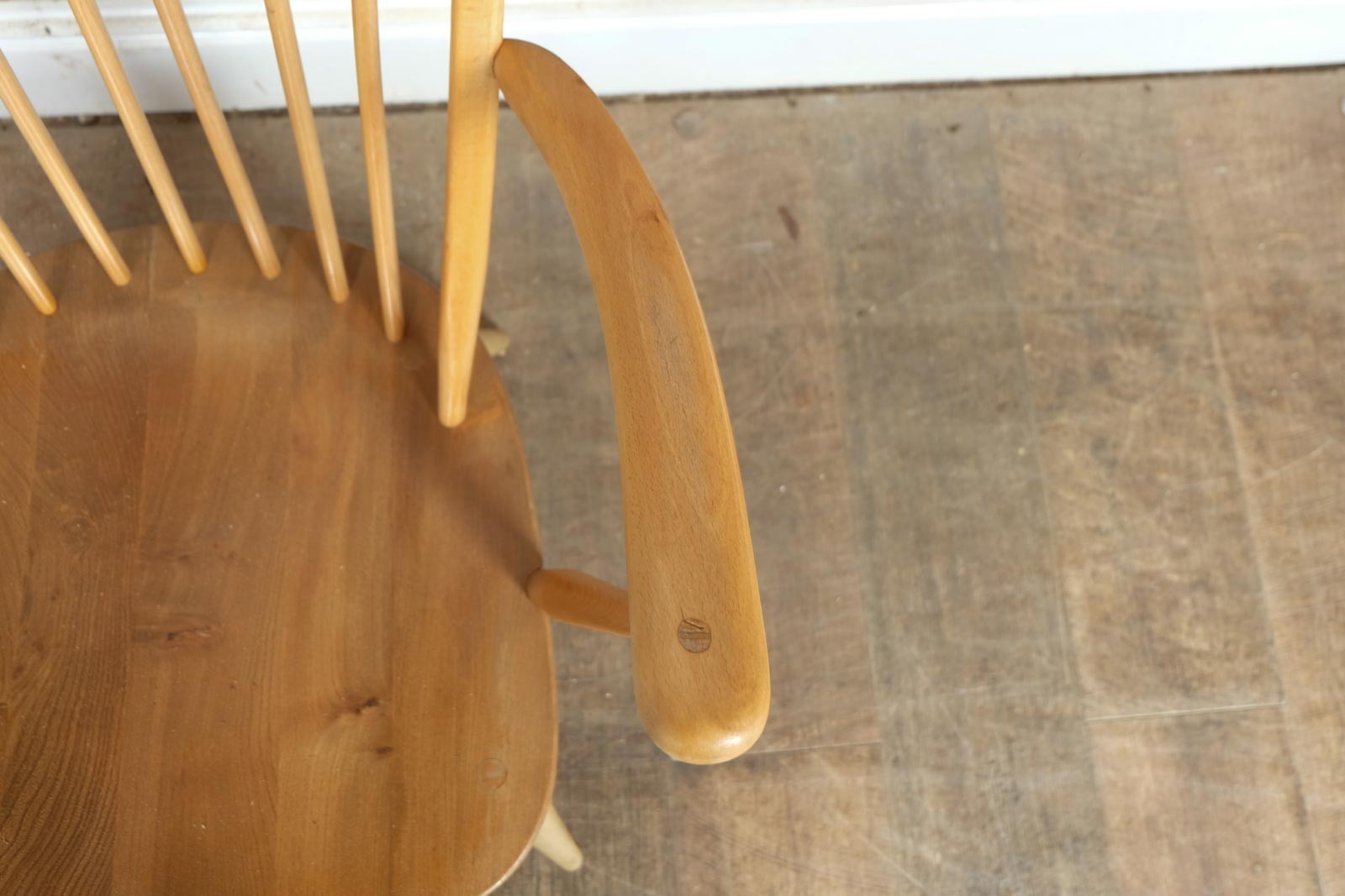 Vintage Retro Ercol Light Elm Windsor Arm Chair Model 305
